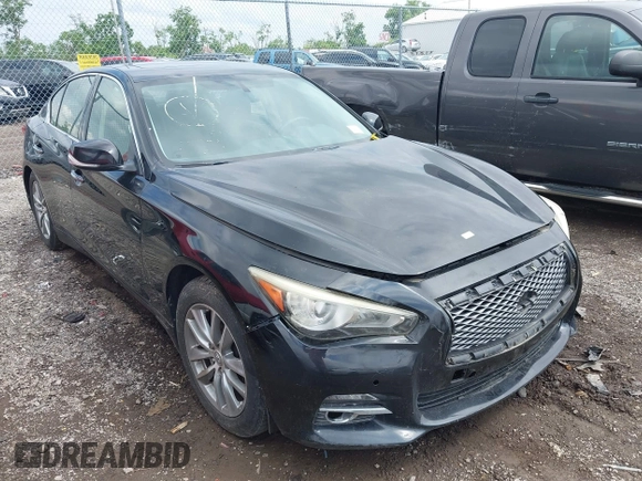 2014 Infiniti Q50 Premium z VIN JN1BV7AR4EM695666, wystawiony jako IAAI lot #42437594 z przebiegiem 141 008 mil mil oraz . Historia ofert i sprzedaży dostępna na DreamBid. Obrazek 1.