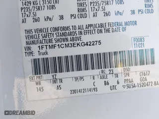 2014 Ford F-150 XL with VIN 1FTMF1CM3EKG42275, listed as a IAAI auction lot 41567171 with 187,849 mi miles. Bid and sale history available at carsss.com. Image 9.