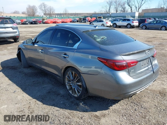 2018 Infiniti Q50 RED SPORT 400 with VIN JN1FV7AR7JM481248, listed as a IAAI auction lot 41645010 with 88,097 mi miles. Bid and sale history available at carsss.com. Image 3.
