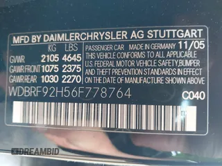 2006 Mercedes-Benz C 280 Luxury z VIN WDBRF92H56F778764, wystawiony jako IAAI lot #42759400 z przebiegiem 136 543 mil mil oraz . Historia ofert i sprzedaży dostępna na DreamBid. Obrazek 9.
