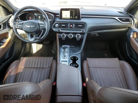 2021 Genesis G70 2.0T with VIN KMTG34LA4MU077004, listed as a Copart auction lot 71836194 with 51,624 mi miles and Salvage title. Bid and sale history available at DreamBid. Image 8.