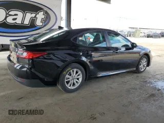 2025 Toyota Camry LE with VIN 4T1DAACK5SU000374, listed as a Copart auction lot 55730745 with 20,010 mi miles and Clean Title. Bid and sale history available at DreamBid. Image 3.