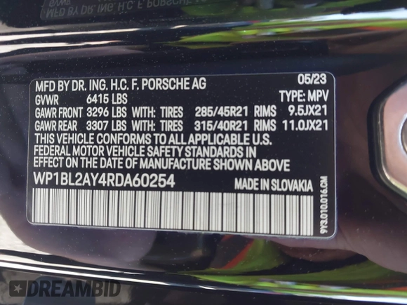 2024 Porsche Cayenne S z VIN WP1BL2AY4RDA60254, wystawiony jako IAAI lot #41882716 z przebiegiem 35 243 mil mil oraz . Historia ofert i sprzedaży dostępna na DreamBid. Obrazek 9.