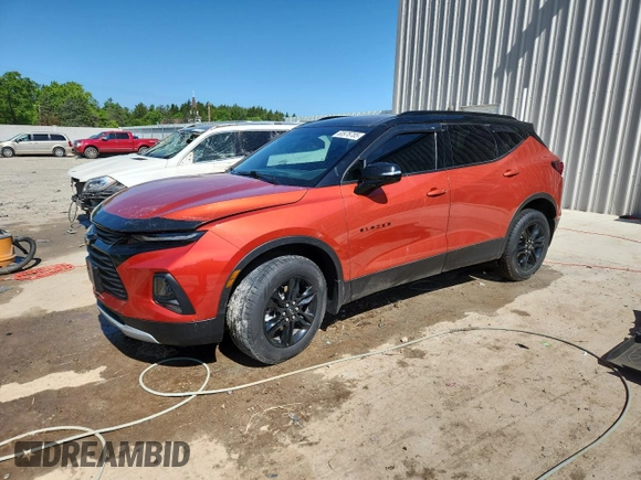 2022 Chevrolet Blazer LT z VIN 3GNKBHR44NS133097, wystawiony jako Copart lot #60976785 z przebiegiem 55 215 mil mil oraz Szkoda całkowita • Salvage title. Historia ofert i sprzedaży dostępna na DreamBid. Obrazek 1.