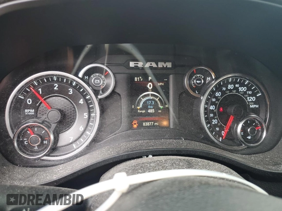 2021 Ram 1500 Big Horn z VIN 1C6SRFMT0MN796805, wystawiony jako Copart lot #51734255 z przebiegiem 83 877 mil mil oraz Szkoda całkowita • Salvage title. Historia ofert i sprzedaży dostępna na DreamBid. Obrazek 9.