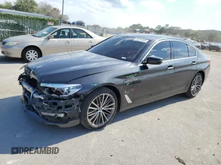 2018 BMW 5 Series 530e with VIN WBAJA9C58JG623272, listed as a Copart auction lot 56297454 with 76,161 mi miles and Non repairable. Bid and sale history available at DreamBid. Image 1.