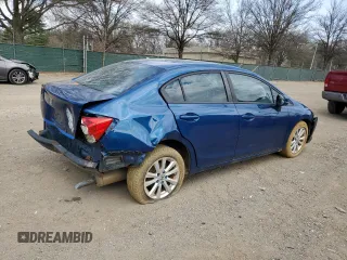 2012 Honda Civic EX-L with VIN 19XFB2F98CE363440, listed as a Copart auction lot 47724625 with 138,364 mi miles and Salvage Title. Bid and sale history available at DreamBid. Image 3.
