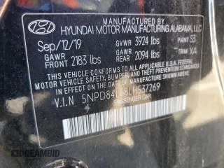 2020 Hyundai Elantra SEL with VIN 5NPD84LF8LH537269, listed as a Copart auction lot 52636195 with 89,798 mi miles and Salvage Title. Bid and sale history available at DreamBid. Image 12.