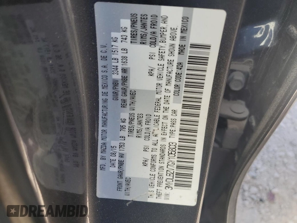 2016 Scion iA with VIN 3MYDLBZV7GY105803, listed as a Copart auction lot 62333214 with 0 mi miles and Salvage Title. Bid and sale history available at carsss.com. Image 12.