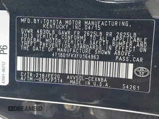 2015 Toyota Camry LE with VIN 4T1BD1FKXFU164963, listed as a IAAI auction lot 42132724 with 141,089 mi miles and . Bid and sale history available at DreamBid. Image 9.