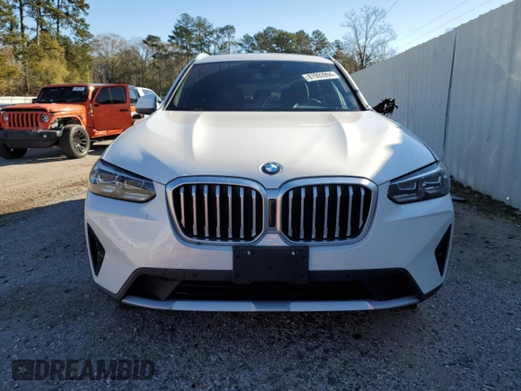 2022 BMW X3 sDrive30i with VIN WBX47DP0XNN186069, listed as a Copart auction lot 87093994 with 22,205 mi miles and Salvage Title. Bid and sale history available at DreamBid. Image 5.