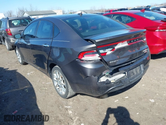 2014 Dodge Dart Limited with VIN 1C3CDFCB2ED791802, listed as a IAAI auction lot 41763155 with 124,601 mi miles. Bid and sale history available at carsss.com. Image 3.