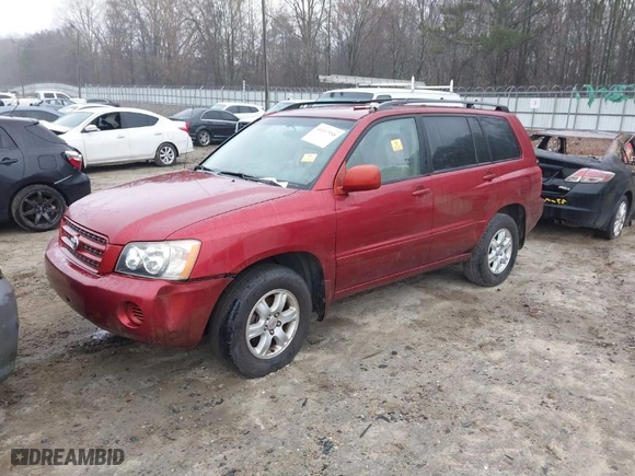 2003 Toyota Highlander with VIN JTEGF21A030090279, listed as a IAAI auction lot 41557958 with 1 mi miles. Bid and sale history available at carsss.com. Image 2.
