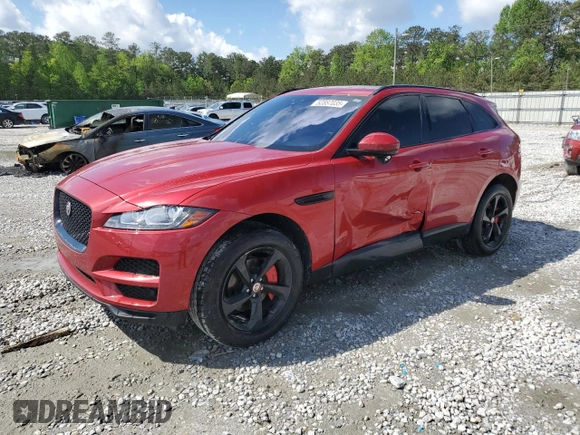 2018 Jaguar F-Pace 25t Premium with VIN SADCJ2FX6JA267072, listed as a Copart auction lot 52867035 with 77,057 mi miles and Salvage Title. Bid and sale history available at DreamBid. Image 1.