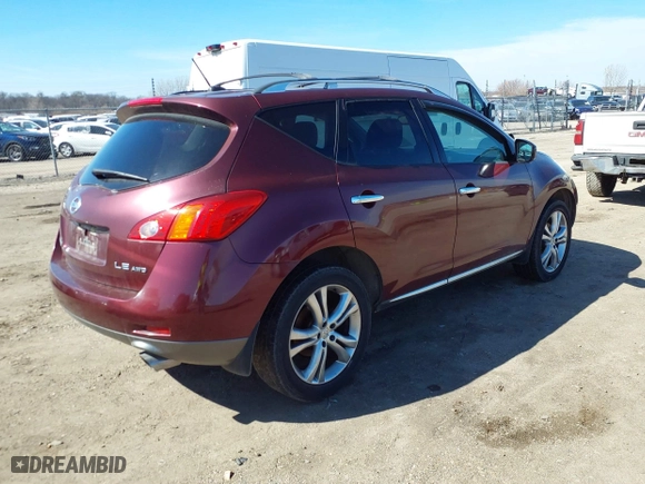 2009 Nissan Murano SL with VIN JN8AZ18W69W141842, listed as a IAAI auction lot 41771894 with 180,611 mi miles. Bid and sale history available at carsss.com. Image 4.