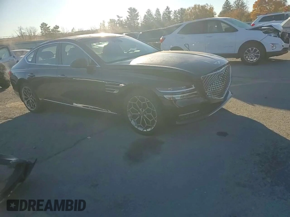 2021 Genesis G80 2.5T with VIN KMTGB4SC5MU046379, listed as a Copart auction lot 77659574 with 30,997 mi miles and Salvage Title. Bid and sale history available at carsss.com. Image 11.