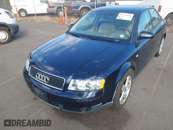 2003 Audi A4 1.8T with VIN WAULC68E93A352772, listed as a IAAI auction lot 41241820 with 49,680 mi miles. Bid and sale history available at carsss.com. Image 6.