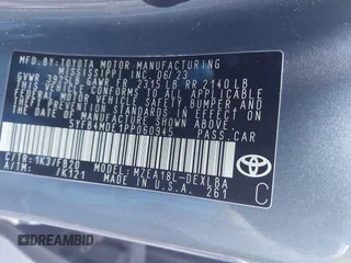 2023 Toyota Corolla LE с VIN 5YFB4MDE1PP060945, выставлен на аукционе IAAI как лот 42544537 с пробегом 41 788 миль миль и . История ставок и продаж доступна на DreamBid. Изображение 9.