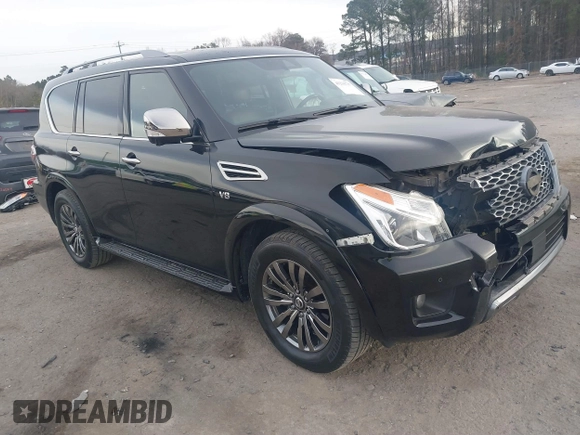 2019 Nissan Armada Platinum z VIN JN8AY2NF0K9351290, wystawiony jako IAAI lot #41234737 z przebiegiem 118 737 mil mil oraz . Historia ofert i sprzedaży dostępna na DreamBid. Obrazek 1.