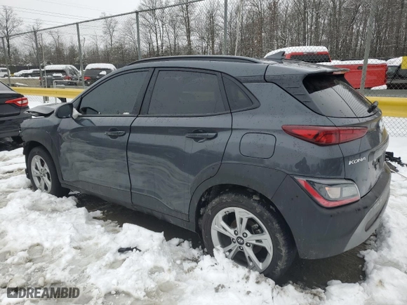2023 Hyundai Kona SEL with VIN KM8K32AB3PU063636, listed as a Copart auction lot 44851405 with 19,470 mi miles and Salvage Title. Bid and sale history available at carsss.com. Image 2.
