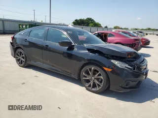 2019 Honda Civic Sport with VIN 19XFC2F81KE045324, listed as a Copart auction lot 53576965 with 110,836 mi miles and Salvage title. Bid and sale history available at DreamBid. Image 4.