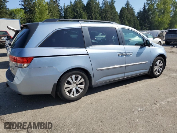 2014 Honda Odyssey EX-L with VIN 5FNRL5H62EB040061, listed as a Copart auction lot 54880355 with 178,179 mi miles and Salvage Title. Bid and sale history available at carsss.com. Image 3.