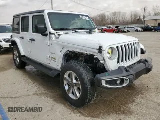 2021 Jeep Wrangler Unlimited Sahara с VIN 1C4HJXEG3MW619175, выставлен на аукционе Copart как лот 49053575 с пробегом 61 333 миль миль и Списание • Salvage title. История ставок и продаж доступна на DreamBid. Изображение 4.