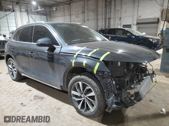 2021 Audi Q5 Premium Plus z VIN WA1BAAFY7M2065358, wystawiony jako Copart lot #55590775 z przebiegiem 38 070 mil mil oraz Czysty tytuł • Clean title. Historia ofert i sprzedaży dostępna na DreamBid. Obrazek 4.