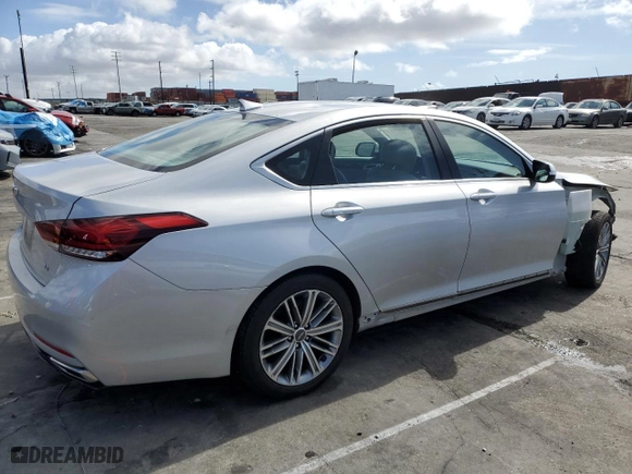 2018 Genesis G80 3.8L with VIN KMHGN4JEXJU227073, listed as a Copart auction lot 45514385 with 64,691 mi miles and Salvage Title. Bid and sale history available at carsss.com. Image 3.
