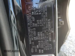 2017 Kia Niro EX with VIN KNDCC3LC0H5065876, listed as a Copart auction lot 51211655 with 104,486 mi miles and Non Repairable. Bid and sale history available at carsss.com. Image 12.