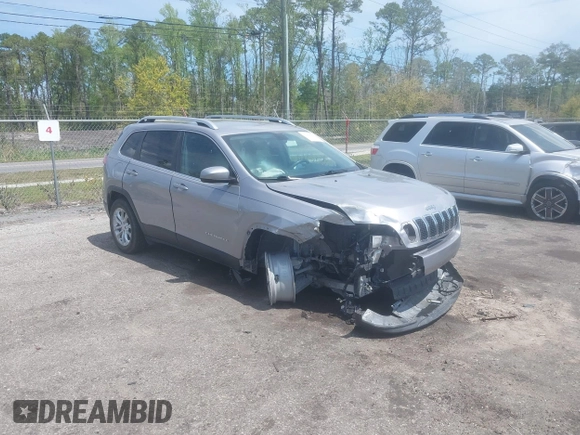 2019 Jeep Cherokee Latitude with VIN 1C4PJLCB7KD114583, listed as a IAAI auction lot 41908161 with 42,286 mi miles. Bid and sale history available at carsss.com. Image 1.