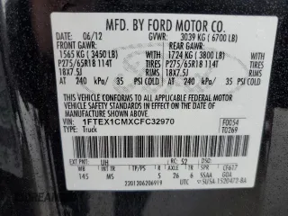 2012 Ford F-150 XL with VIN 1FTEX1CMXCFC32970, listed as a Copart auction lot 44344385 with 102,065 mi miles and Salvage Title. Bid and sale history available at DreamBid. Image 13.