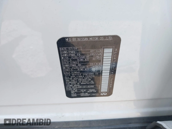 2019 Infiniti QX50 Luxe с VIN 3PCAJ5M11KF145988, выставлен на аукционе IAAI как лот 42116325 с пробегом 70 140 миль миль и . История ставок и продаж доступна на DreamBid. Изображение 9.