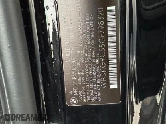 2012 BMW M3 with VIN WBSKG9C55CE798320, listed as a Copart auction lot 45395805 with 87,247 mi miles and Clean title. Bid and sale history available at DreamBid. Image 10.