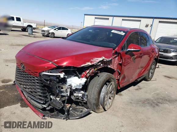 2024 Lexus RX with VIN 2T2BBMCA5RC048221, listed as a Copart auction lot 47268565 with 7,740 mi miles and Salvage Title. Bid and sale history available at carsss.com. Image 1.