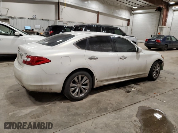 2013 Infiniti M z VIN JN1BY1AP8DM511833, wystawiony jako Copart lot #42874265 z przebiegiem 152 708 mil mil oraz Czysty tytuł • Clean title. Historia ofert i sprzedaży dostępna na DreamBid. Obrazek 3.