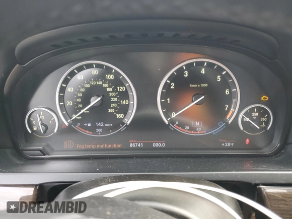 2012 BMW 7 Series with VIN WBAKX8C57CC198473, listed as a Copart auction lot 41858265 with 86,741 mi miles and Salvage title. Bid and sale history available at DreamBid. Image 9.