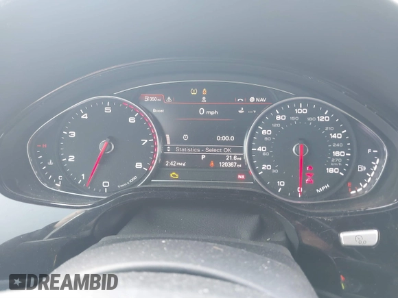 2015 Audi A8 L 4.0T with VIN WAU32AFD2FN033629, listed as a IAAI auction lot 41448956 with 120,364 mi miles. Bid and sale history available at carsss.com. Image 7.
