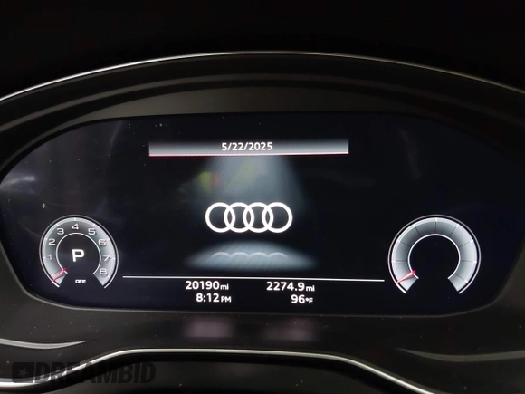 2023 Audi Q5 S line Premium Plus with VIN WA1EAAFYXP2061578, listed as a IAAI auction lot 42338898 with 20,190 mi miles and . Bid and sale history available at DreamBid. Image 7.