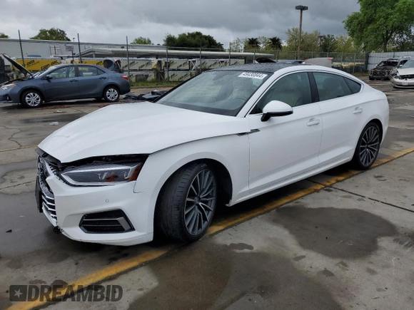 2019 Audi A5 Sportback Premium Plus with VIN WAUBNCF57KA044702, listed as a Copart auction lot 49430844 with 22,466 mi miles and . Bid and sale history available at DreamBid. Image 1.
