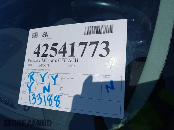 2011 Infiniti M z VIN JN1BY1AR2BM370448, wystawiony jako IAAI lot #42541773 z przebiegiem 133 188 mil mil oraz . Historia ofert i sprzedaży dostępna na DreamBid. Obrazek 12.