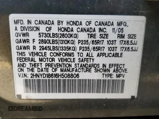 2006 Acura MDX Touring with VIN 2HNYD18616H508806, listed as a Copart auction lot 49827715 with 289,638 mi miles and Salvage Title. Bid and sale history available at carsss.com. Image 15.