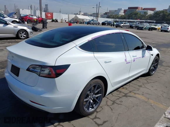 2020 Tesla Model 3 Standard Range Plus with VIN 5YJ3E1EA4LF805205, listed as a IAAI auction lot 41850744 with Not Provided miles. Bid and sale history available at carsss.com. Image 4.