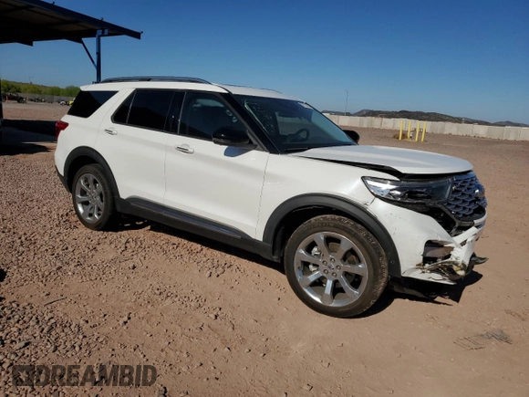 2020 Ford Explorer Platinum z VIN 1FM5K8HC0LGB54177, wystawiony jako Copart lot #62171445 z przebiegiem 37 567 mil mil oraz Szkoda całkowita • Salvage title. Historia ofert i sprzedaży dostępna na DreamBid. Obrazek 4.
