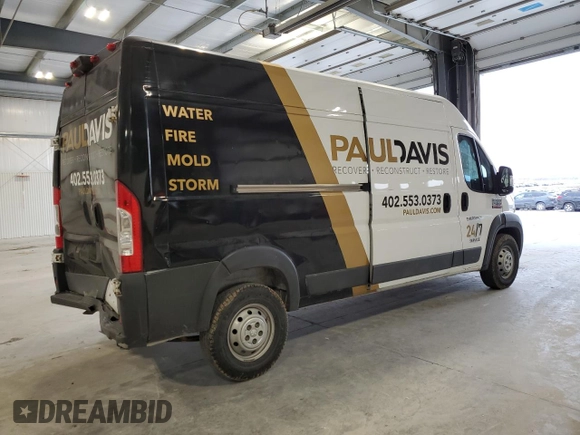 2017 Ram ProMaster Cargo with VIN 3C6TRVDG9HE550721, listed as a Copart auction lot 53695575 with 100,559 mi miles and Salvage Title. Bid and sale history available at carsss.com. Image 3.