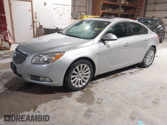 2011 Buick Regal CXL RL4 with VIN W04GS5EC1B1017101, listed as a IAAI auction lot 42123325 with 124,732 mi miles. Bid and sale history available at carsss.com. Image 2.
