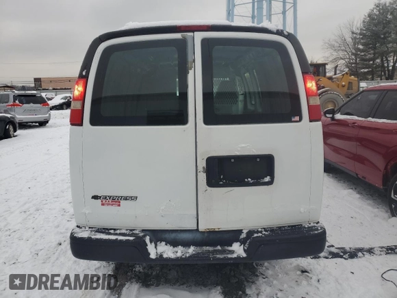 2008 Chevrolet Express Cargo Van with VIN 1GCGG25C181170897, listed as a Copart auction lot 87027134 with 200,590 mi miles and Salvage Title. Bid and sale history available at carsss.com. Image 6.