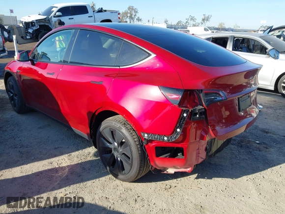 2025 Tesla Model Y Long Range with VIN 7SAYGDED8SF223993, listed as a IAAI auction lot 41743146 with 4,866 mi miles and . Bid and sale history available at DreamBid. Image 3.
