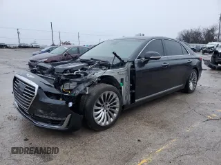 2019 Genesis G90 Premium with VIN KMTF34JA4KU061655, listed as a Copart auction lot 37555434 with 23,106 mi miles and . Bid and sale history available at carsss.com. Image 1.