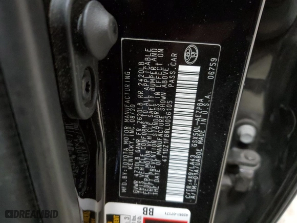 2020 Toyota Avalon Limited with VIN 4T1DZ1FB8LU056105, listed as a Copart auction lot 73753854 with 25,132 mi miles and Salvage Title. Bid and sale history available at carsss.com. Image 13.